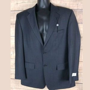 NWT JOSEPH & FEISS wool charcoal pinstriped blazer